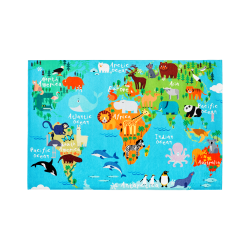 Detský koberec Torino Kids 233 world map - 1.20 x 0.80 m