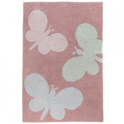 Kusový koberec Bambini 4363 motýle ružový - 1.20 x 1.80 m