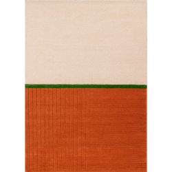 Vlnený kusový koberec Rhythm 98 003 béžovo-tehlový - 1.40 x 2.00 m